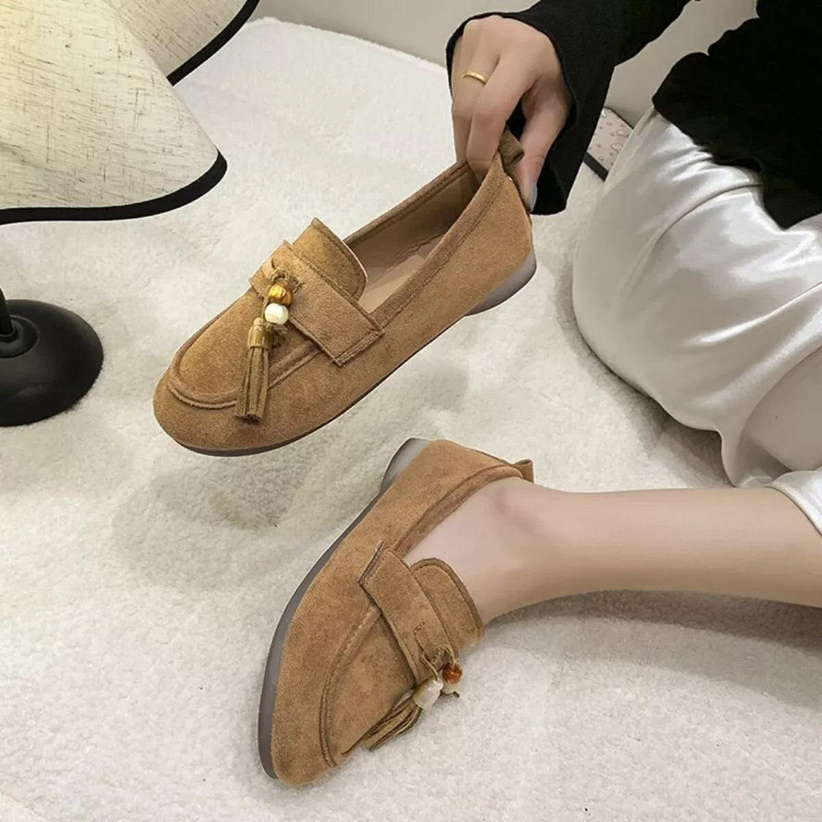 Tassel Round Toe Slip-Ons - Tigbul's Variety Fashion Shop