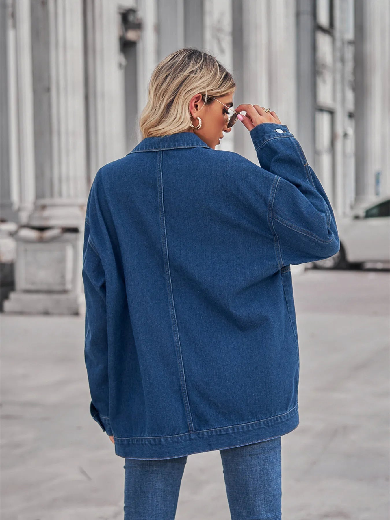 Button Up Long Sleeve Denim Jacket - Tigbul's Variety Fashion Shop