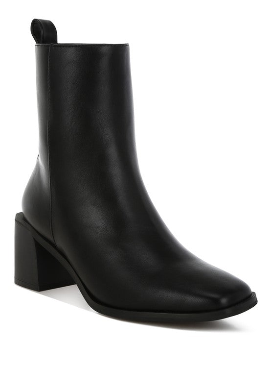 Muskox Square Toe Faux Leather Boots - Tigbul's Variety Fashion Shop