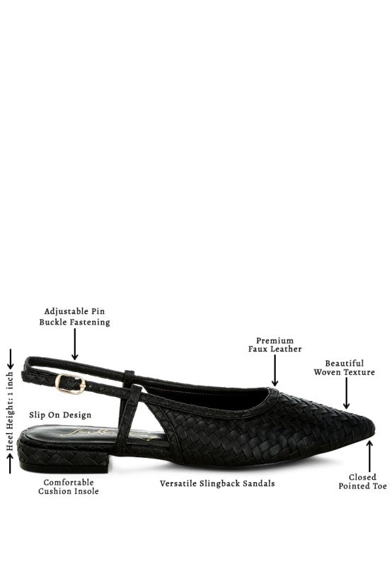 Kurina Woven Slingback Sandals - Tigbul's Variety Fashion Shop