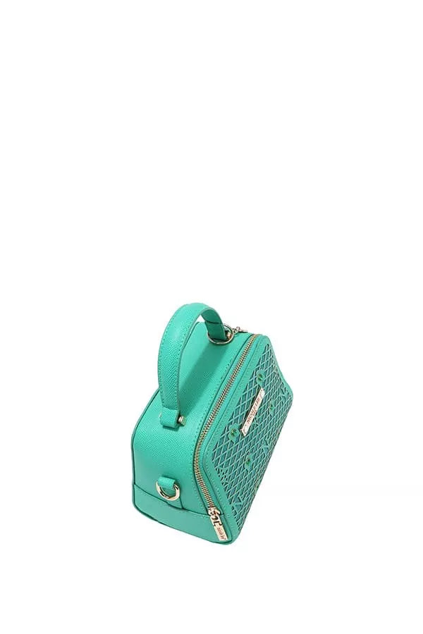 Nicole Lee USA Vegan Geometric Pattern Structured Handbag - Tigbul's Variety Fashion Shop