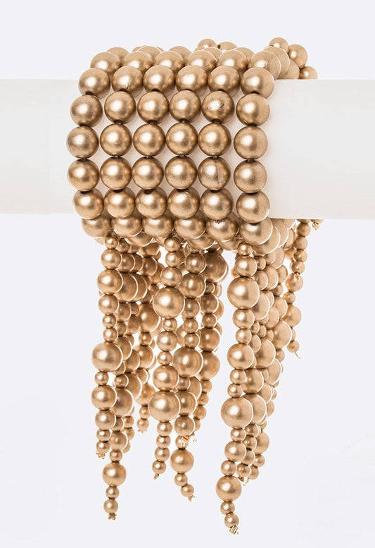 Mix Pearls Drop Statement Stretch Bracelet - Tigbul's Variety Fashion Shop