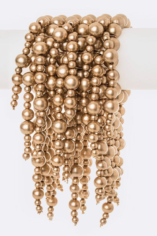 Mix Pearls Drop Statement Stretch Bracelet - Tigbul's Variety Fashion Shop