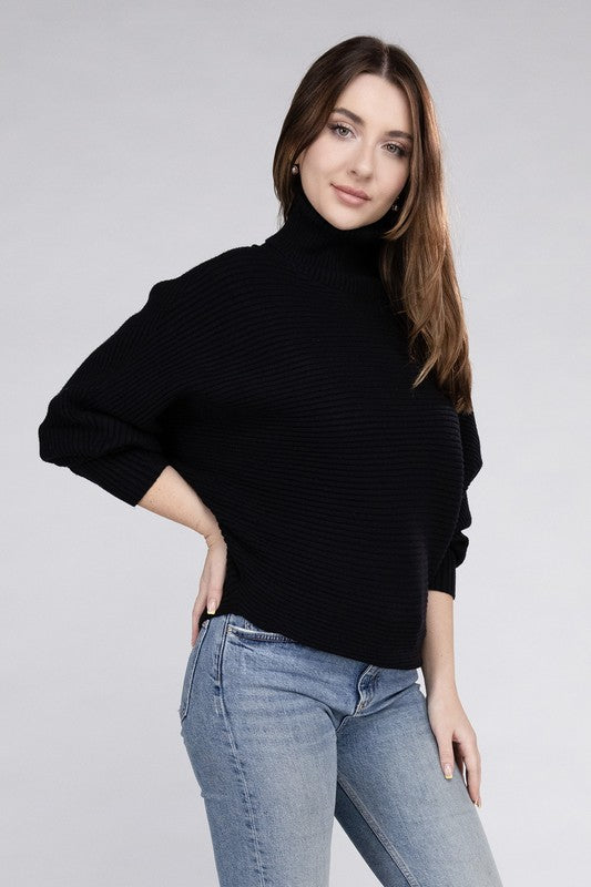 Viscose Dolman Sleeve Turtleneck Sweater - Tigbul's Variety Fashion Shop