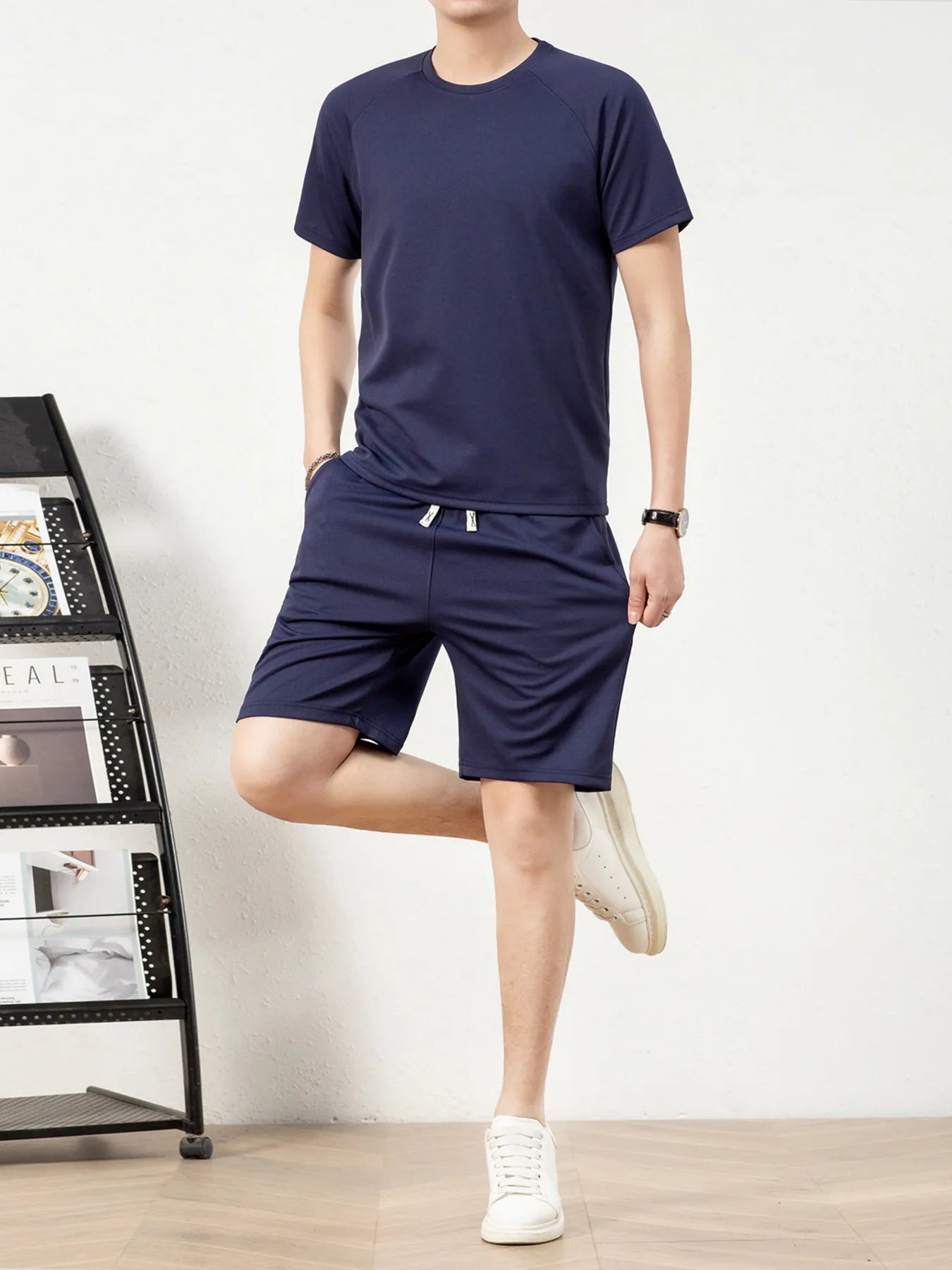 Men's Plus Size Short Sleeve Top and Shorts Set - Tigbul's Variety Fashion Shop