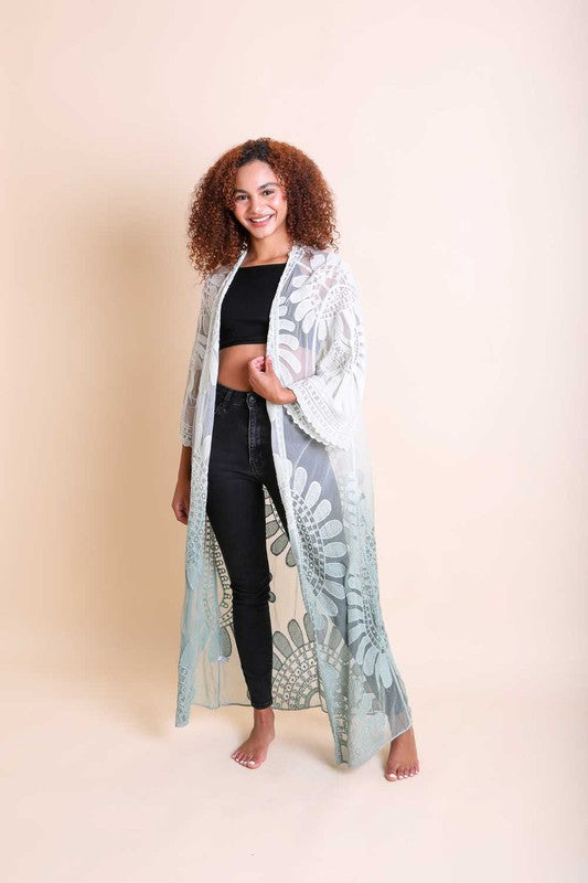 Ombre Bohemian Lace Kimono - Tigbul's Variety Fashion Shop