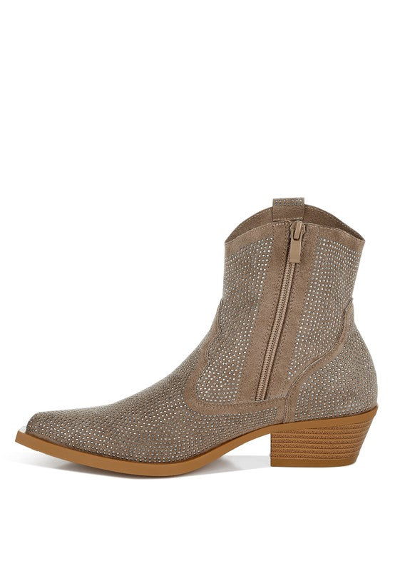Costello Rhinestones Embellished Cowboy Boots - Tigbul's Variety Fashion Shop