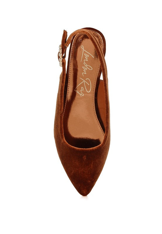 Dolan Velvet Slingback Flat Sandals - Tigbul's Variety Fashion Shop