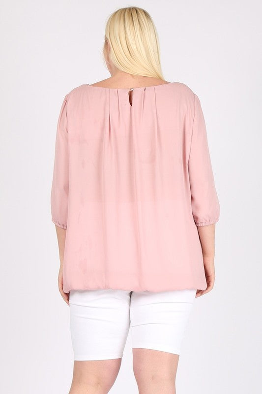 Plus Size Ruffle Round Neck TOP - Tigbul's Variety Fashion Shop