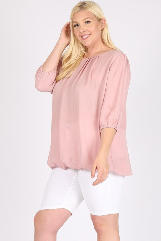 Plus Size Ruffle Round Neck TOP - Tigbul's Variety Fashion Shop