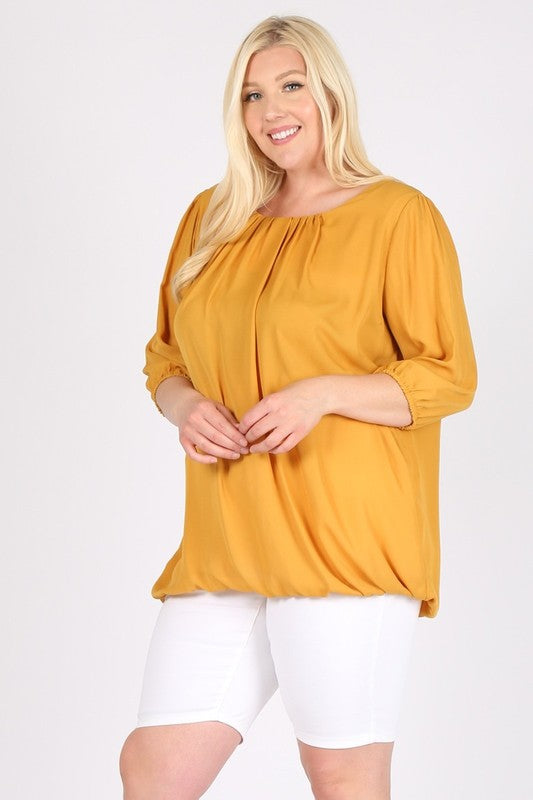 Plus Size Ruffle Round Neck TOP - Tigbul's Variety Fashion Shop