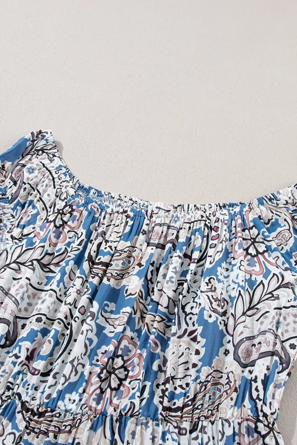 Boho Paisley Print Off Shoulder Maxi Dress - Tigbul's Variety Fashion Shop