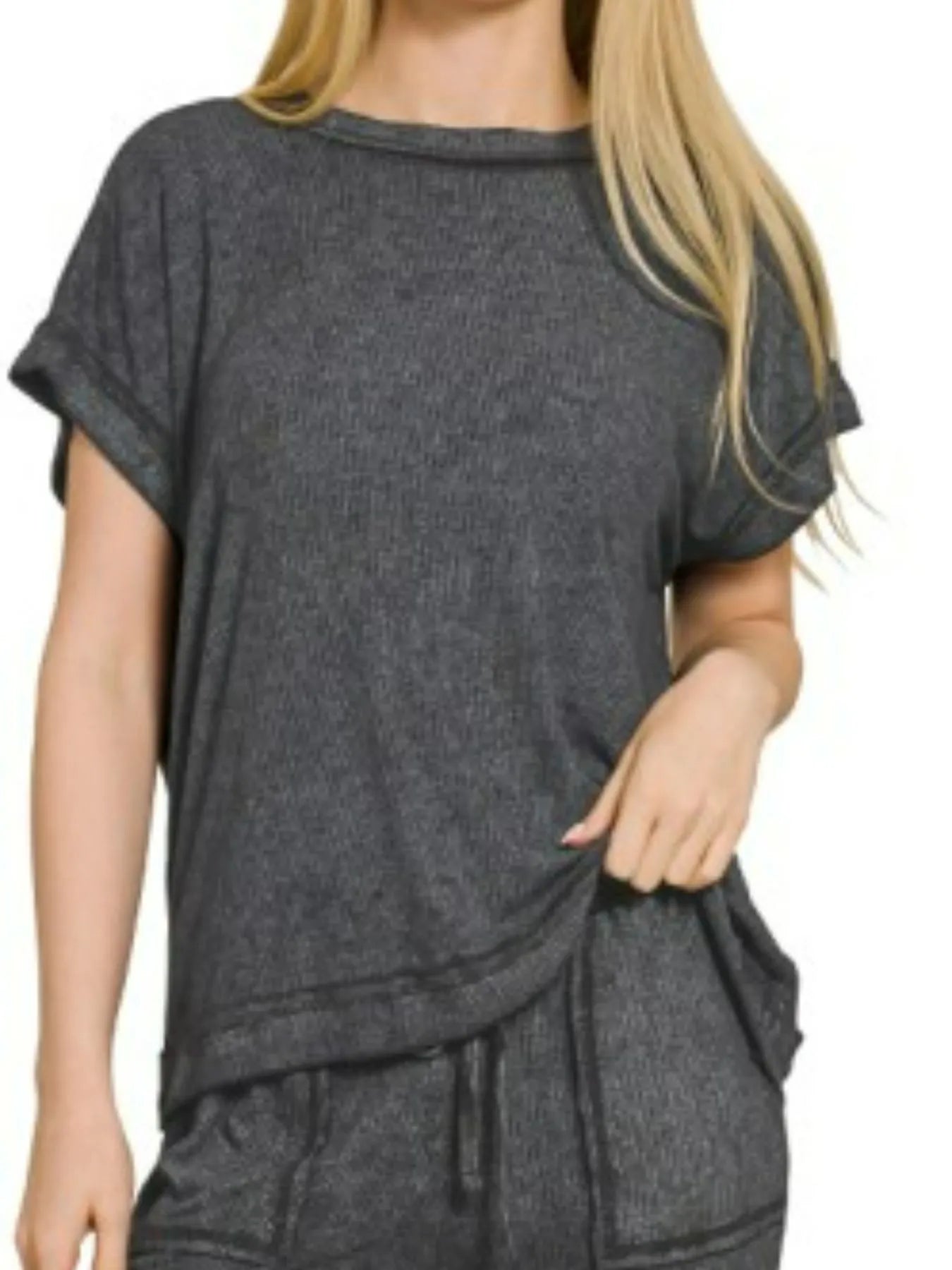 Zenana Ribbed Acid Wash Rayon Top & Pants Set - Tigbul's Variety Fashion Shop