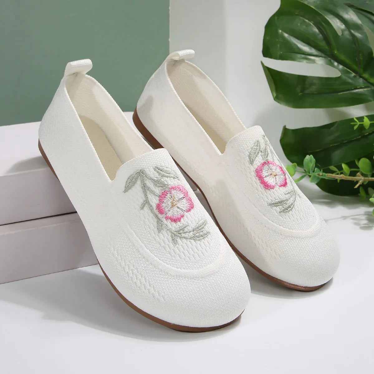 Embroidered Mesh Slip-Ons - Tigbul's Variety Fashion Shop
