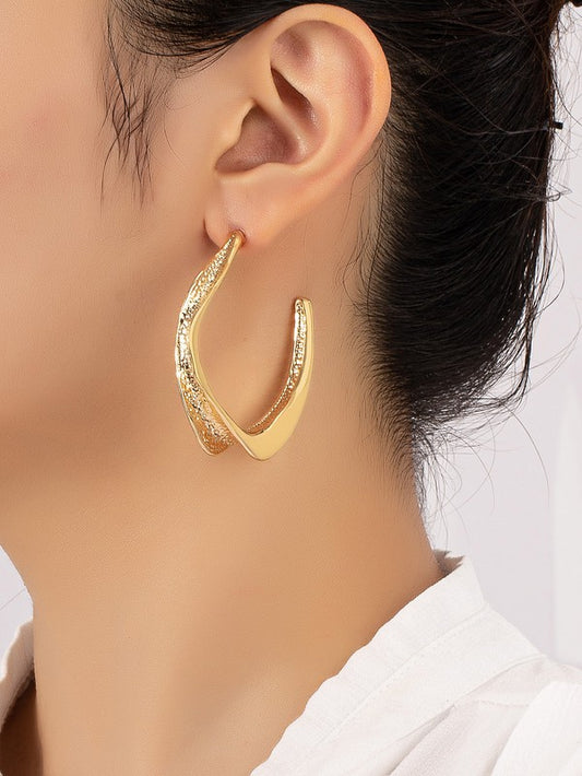Twisted metal hoop earrings - Tigbul's Variety Fashion Shop