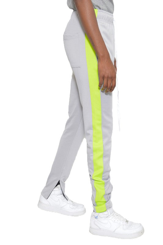 Men's Track Pants with Ankle Zipper and a Solid Side Stripe - Tigbuls Variety Fashion