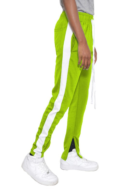 Men's Track Pants with Ankle Zipper and a Solid Side Stripe - Tigbuls Variety Fashion