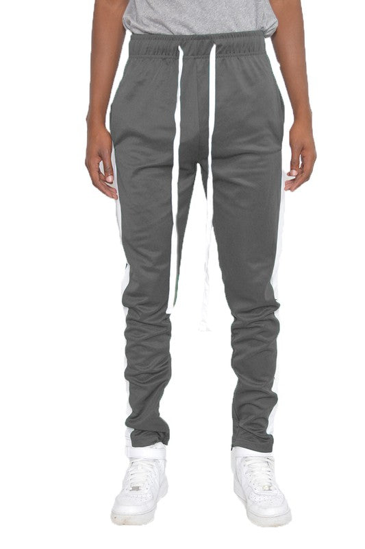 Men's Track Pants with Ankle Zipper and a Solid Side Stripe - Tigbuls Variety Fashion