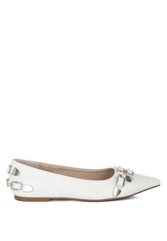 Golini Belt Buckle Detail Ballerinas - Tigbul's Variety Fashion Shop