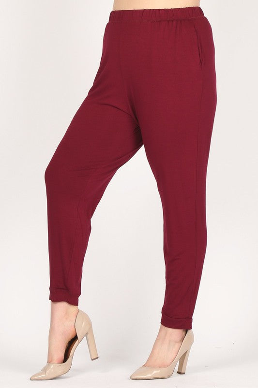 Plus Size High Waist Loose fit pants - Tigbul's Variety Fashion Shop