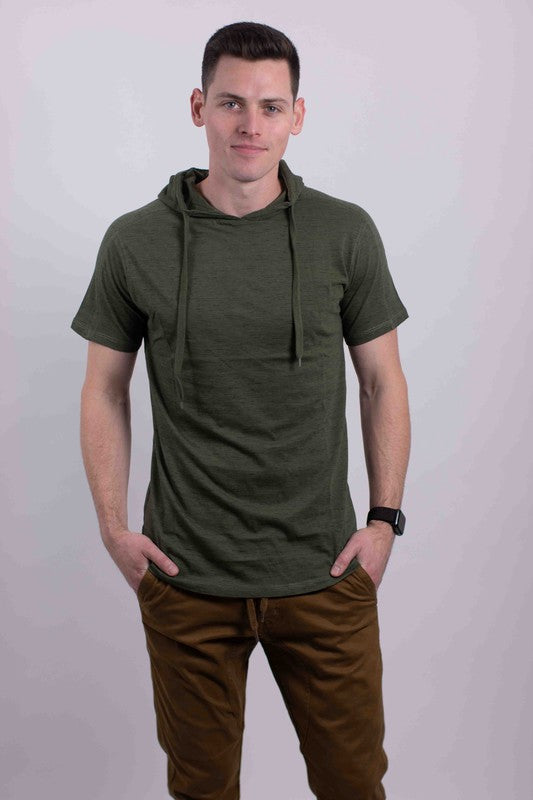 Men's Lightweight Triblend Short Sleeve Hoodie Shirt - Tigbul's Variety Fashion Shop