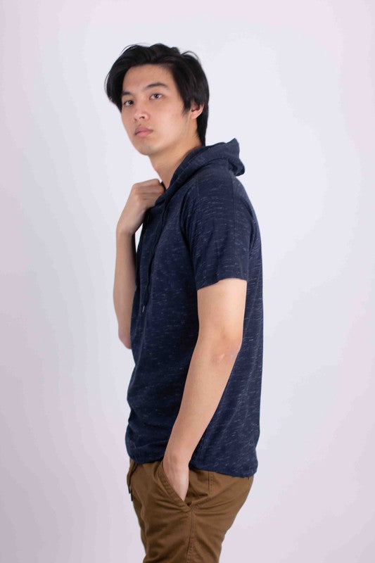 Men's Lightweight Triblend Short Sleeve Hoodie Shirt - Tigbul's Variety Fashion Shop