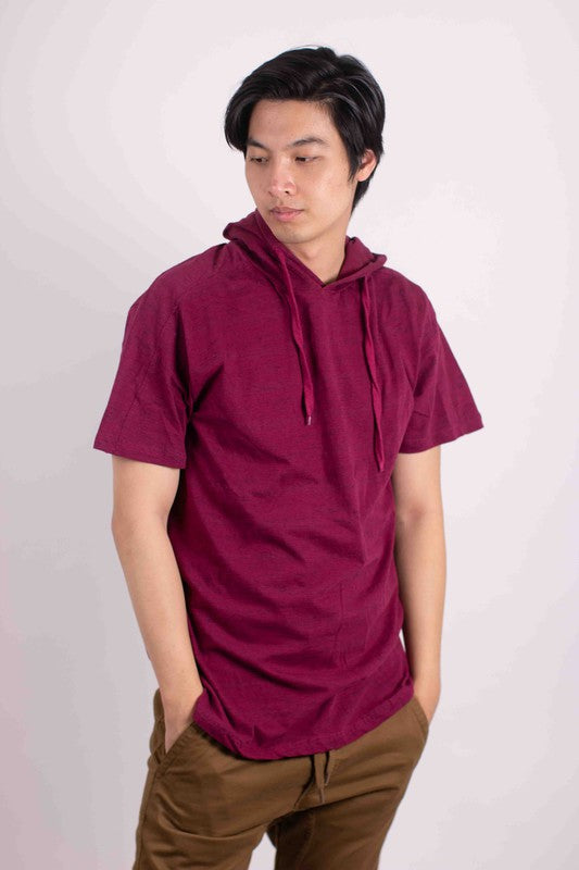 Men's Lightweight Triblend Short Sleeve Hoodie Shirt - Tigbul's Variety Fashion Shop
