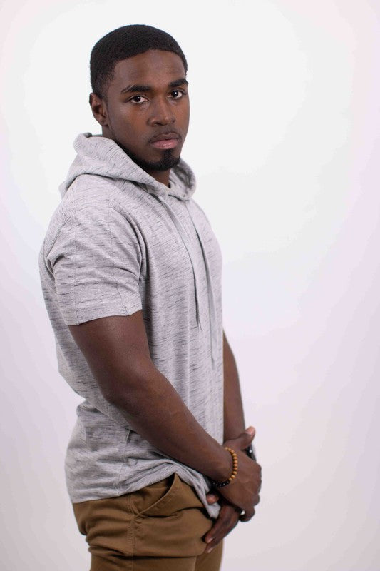 Men's Lightweight Triblend Short Sleeve Hoodie Shirt - Tigbul's Variety Fashion Shop