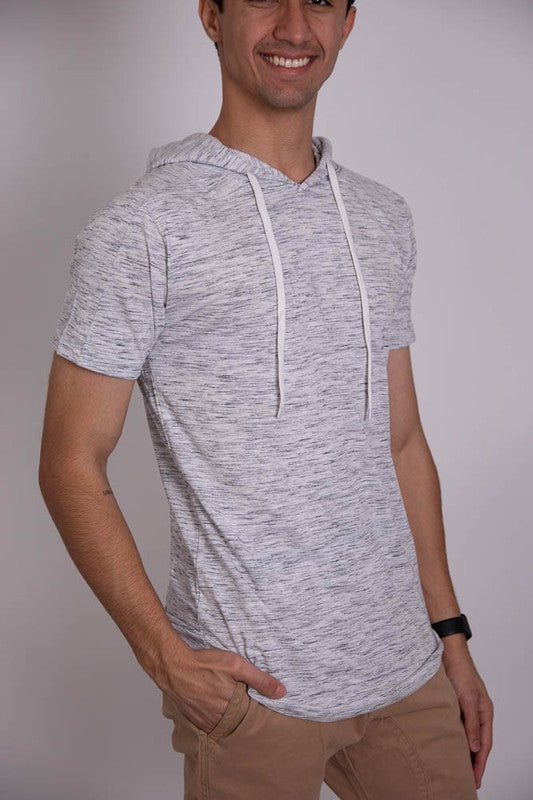 Men's Lightweight Triblend Short Sleeve Hoodie Shirt - Tigbul's Variety Fashion Shop