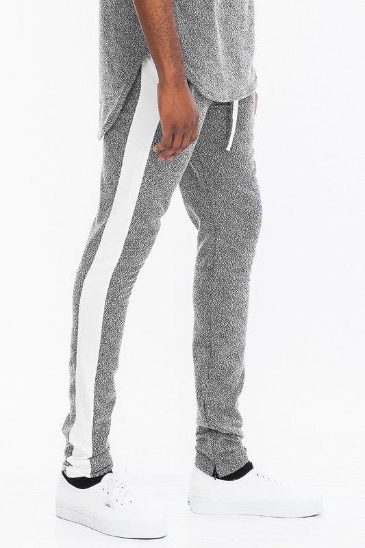 Men's Static Print Fabric Track Pants - Tigbul's Variety Fashion Shop