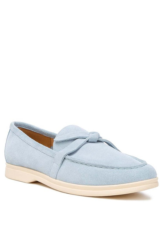 Nautica Genuine Suede Knot Detailed Loafers - Tigbul's Variety Fashion Shop