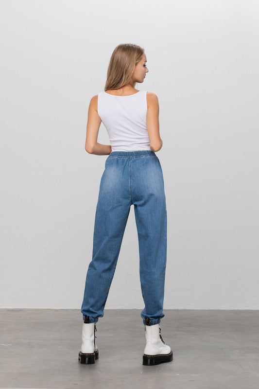 Denim Jogger Pants - Tigbul's Variety Fashion Shop