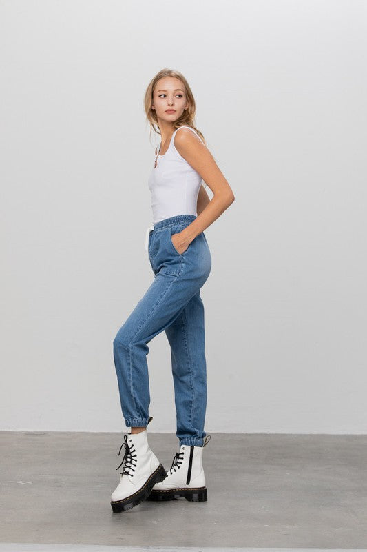 Denim Jogger Pants - Tigbul's Variety Fashion Shop