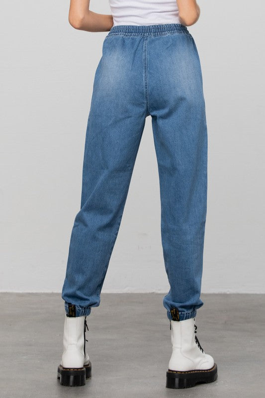 Denim Jogger Pants - Tigbul's Variety Fashion Shop