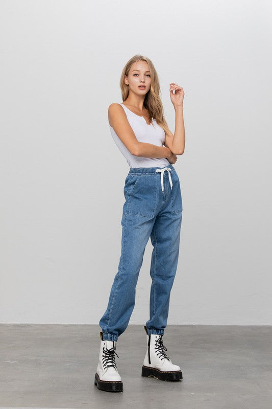 Denim Jogger Pants - Tigbul's Variety Fashion Shop