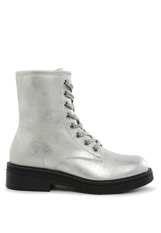 Clover Faux Leather Lace Up Boots - Tigbul's Variety Fashion Shop