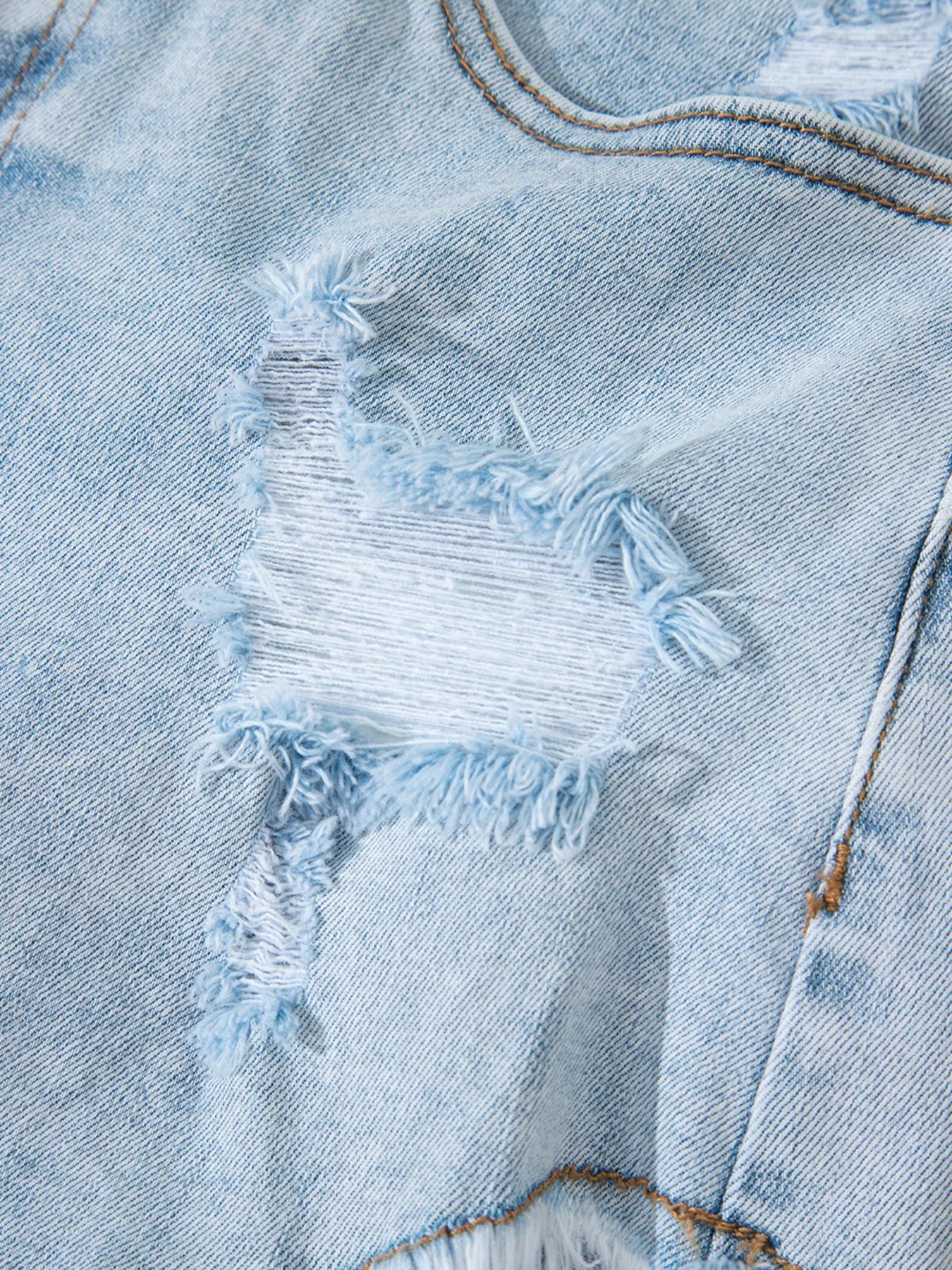 High Rise Distressed Raw Hem Denim Shorts - Tigbul's Variety Fashion Shop