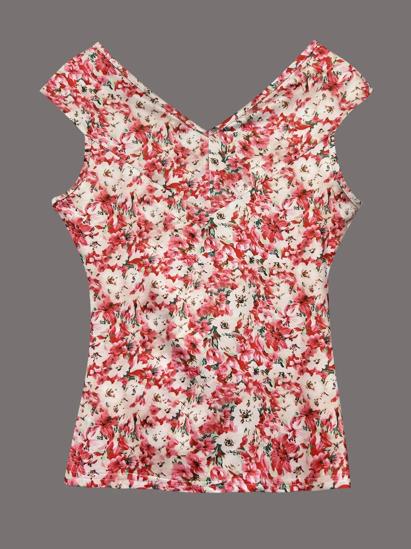 Twisted Front Floral Print Sleeveless Top - Tigbul's Variety Fashion Shop