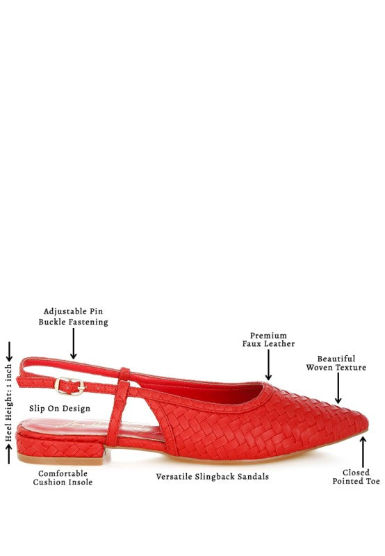 Kurina Woven Slingback Sandals - Tigbul's Variety Fashion Shop