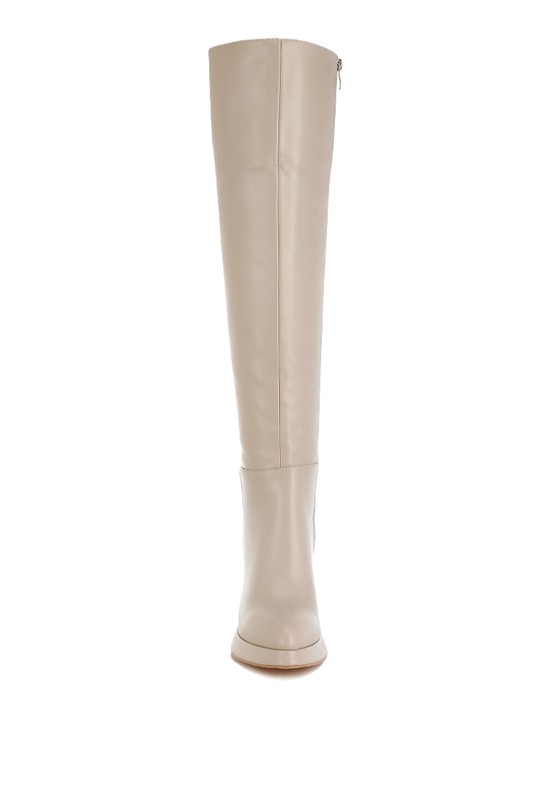 Nenana Faux Leather Knee-High Boots - Tigbul's Variety Fashion Shop