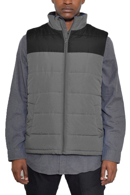 PADDED WINTER TWO TONE VEST - Tigbul's Variety Fashion Shop