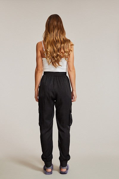 Textured satin cargo pants - Tigbul's Variety Fashion Shop