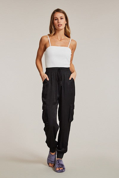 Textured satin cargo pants - Tigbul's Variety Fashion Shop