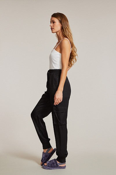 Textured satin cargo pants - Tigbul's Variety Fashion Shop