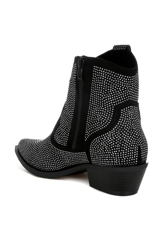 Costello Rhinestones Embellished Cowboy Boots - Tigbul's Variety Fashion Shop