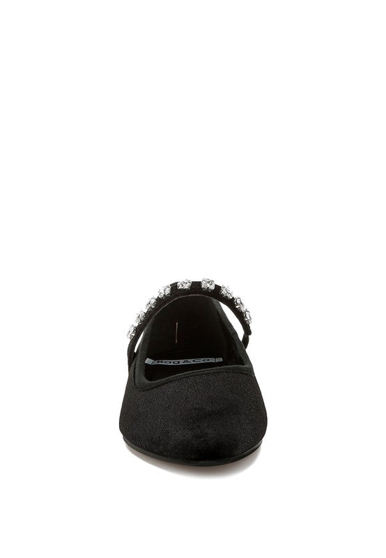 Aralia Velvet Mary Jane Ballerinas - Tigbul's Variety Fashion Shop