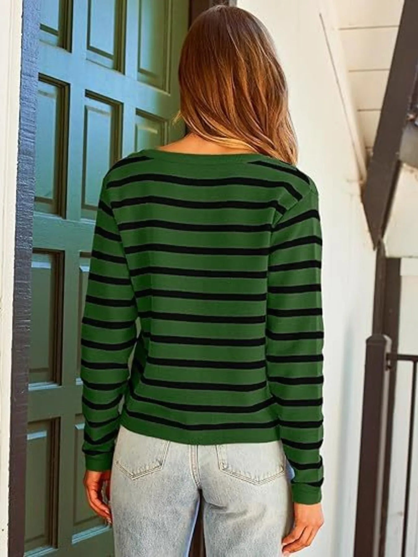 Striped Button-Up Cardigan - Tigbul's Variety Fashion Shop