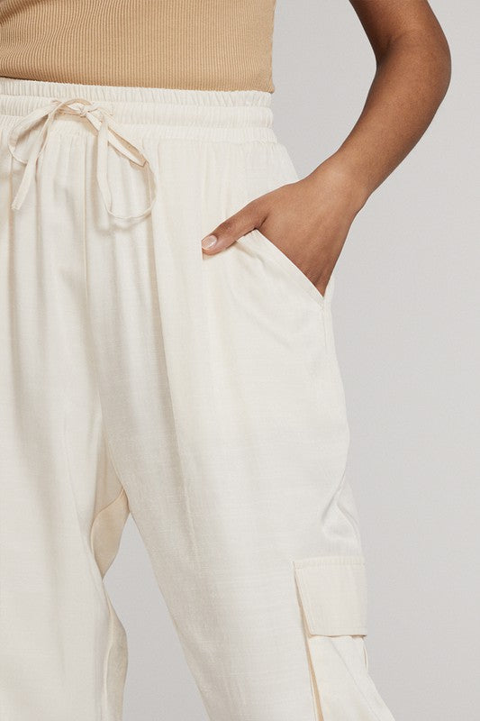 Textured satin cargo pants - Tigbul's Variety Fashion Shop