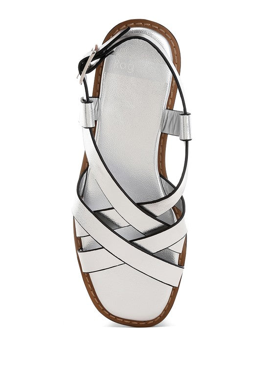 Doata Metallic Genuine Leather Buckled Flats - Tigbul's Variety Fashion Shop