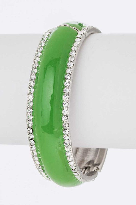 Crystal, Peace, Sign, Enamel, Hinge, Bangle - Tigbul's Variety Fashion Shop